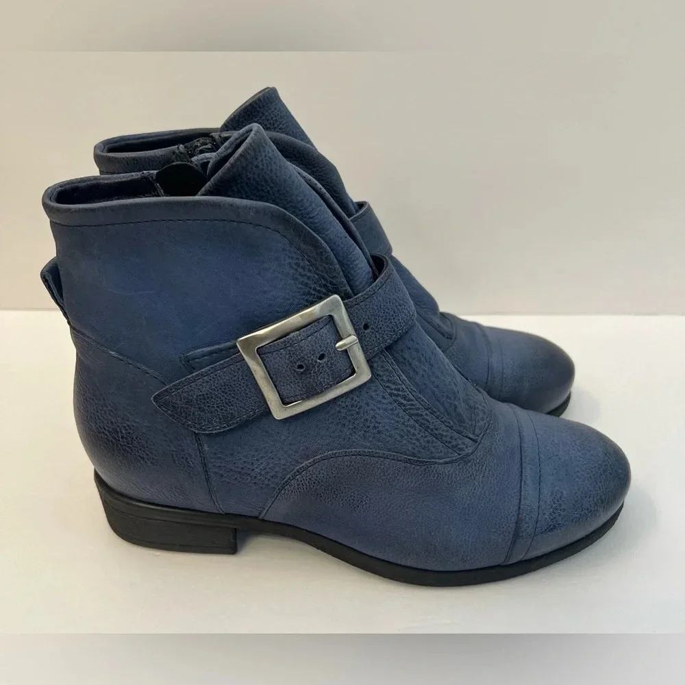 Miz Mooz Siggy Ankle Boots Blue Size 36 Wide
